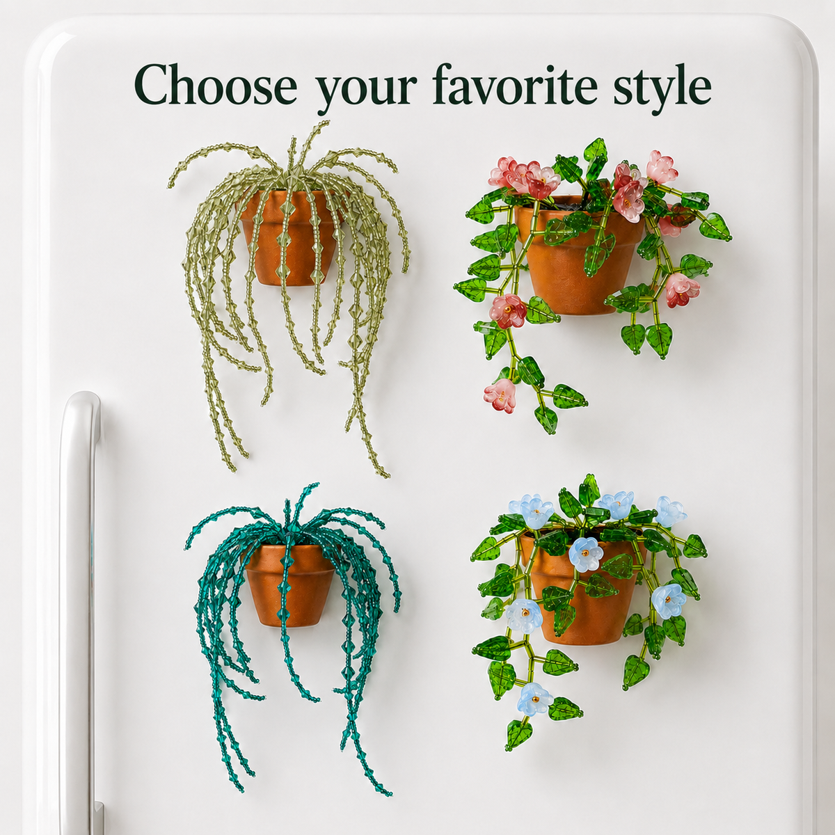 Beaded plant fridge magnet DIY kit