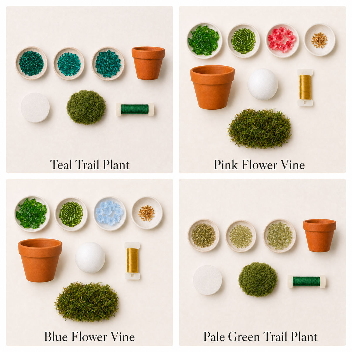 Materials included in fridge magnet DIY kit